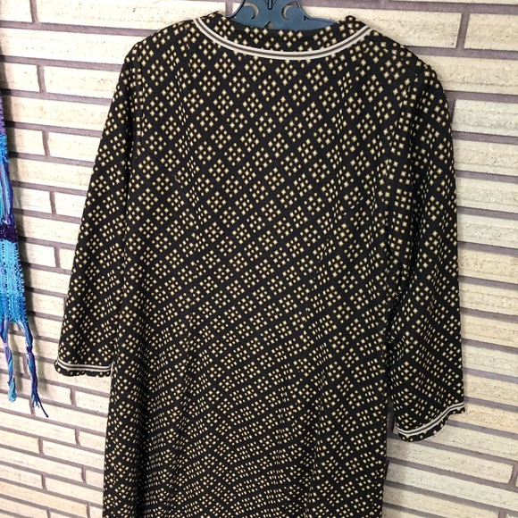 Vintage Patterned Midi Thick Knit House Dress - Bust 40 - Size 10 - 12 - Picture 9 of 10